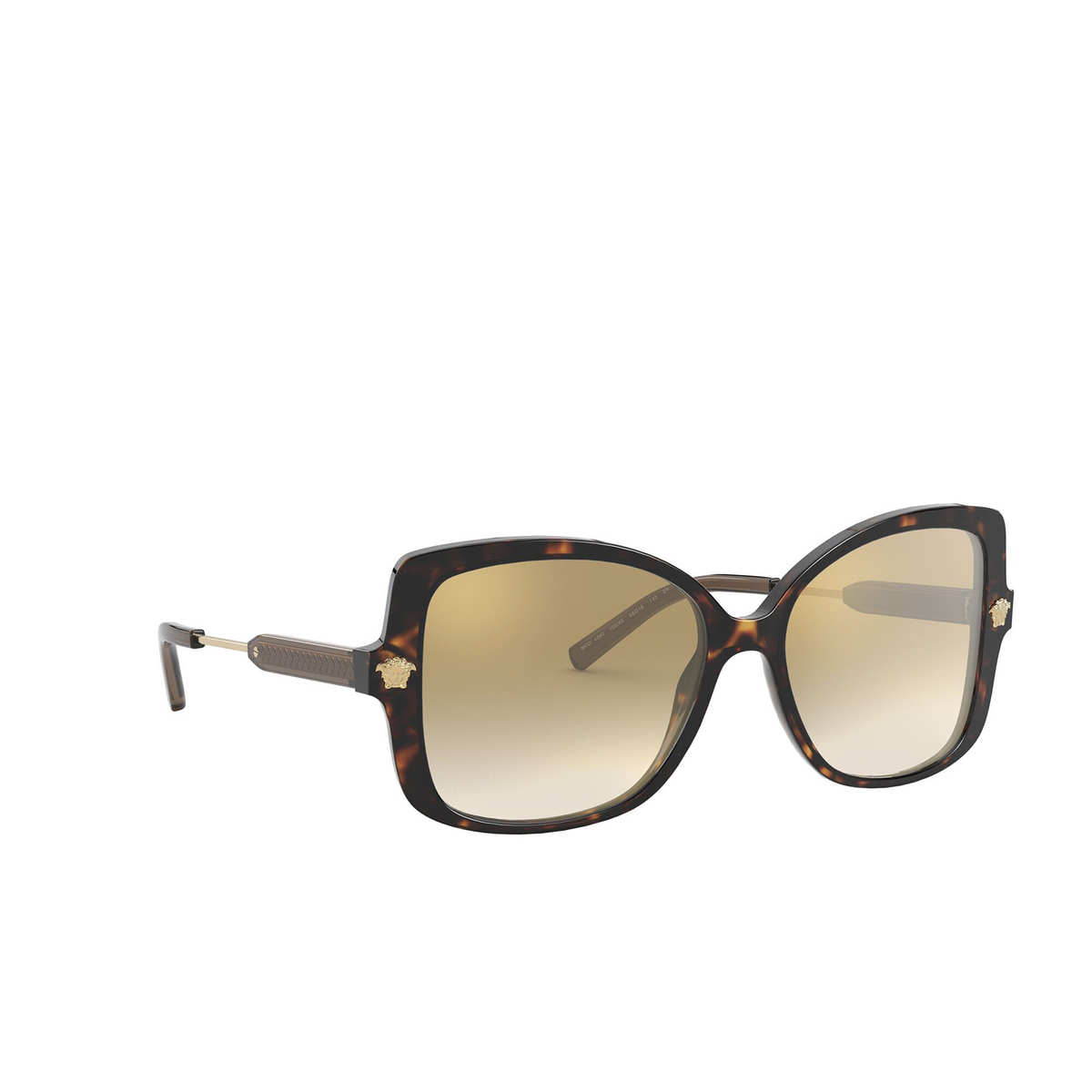 Versace® Rectangle Sunglasses: VE4390 color Havana 108/6E - three-quarters view.