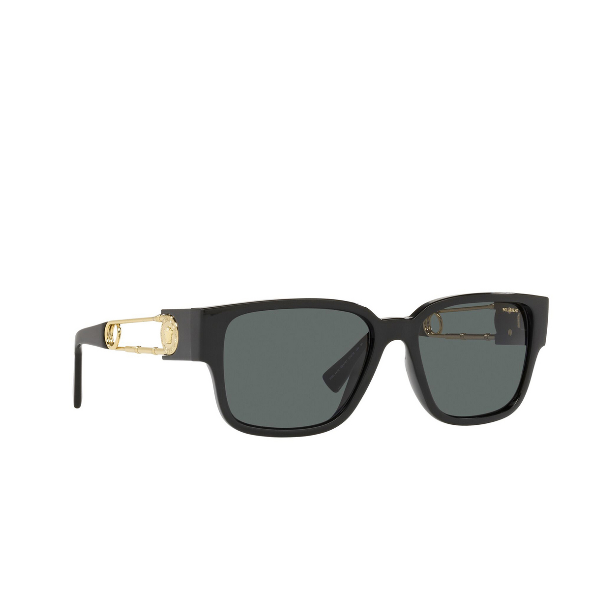 Versace® Rectangle Sunglasses: VE4412 color Black GB1/81 - three-quarters view.