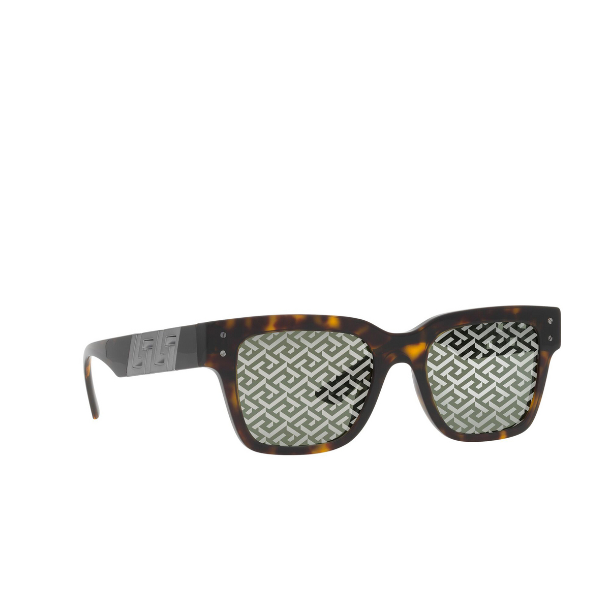 Versace® Square Sunglasses: VE4421 color Havana 108/V8 - three-quarters view.