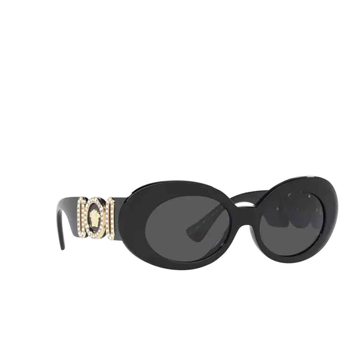 Versace Medusa Biggie Oval Sunglasses GB1/87 Black - three-quarters view