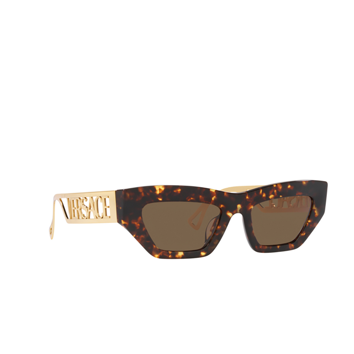 Versace VE4432U Sunglasses 108/73 Havana - three-quarters view
