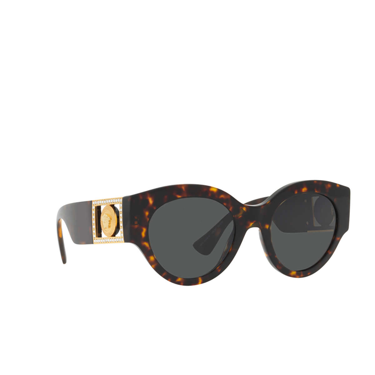 Versace VE4438B Sunglasses 108/87 Dark Havana - three-quarters view