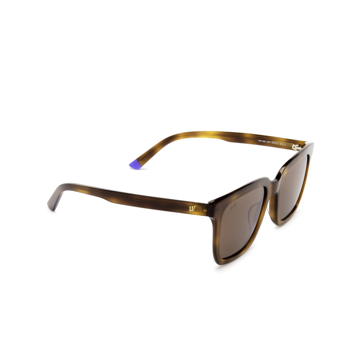 Web® Square Sunglasses: WE0309 color 53G Blonde Havana - three-quarters view