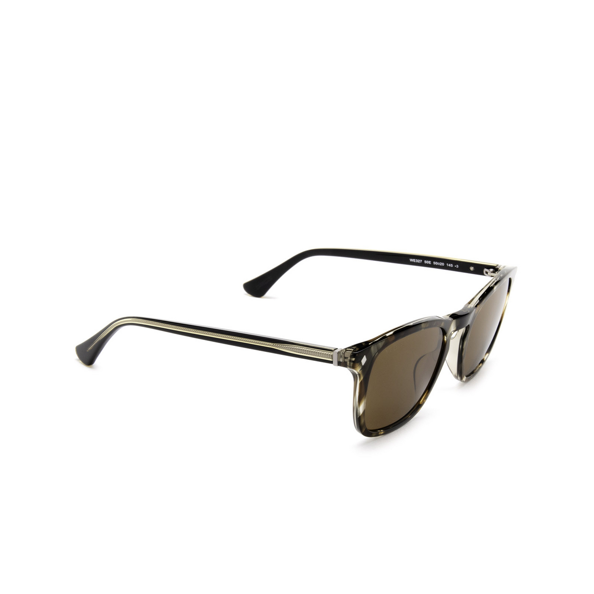 Web® Square Sunglasses: WE0327 color 50E Dark Brown - three-quarters view