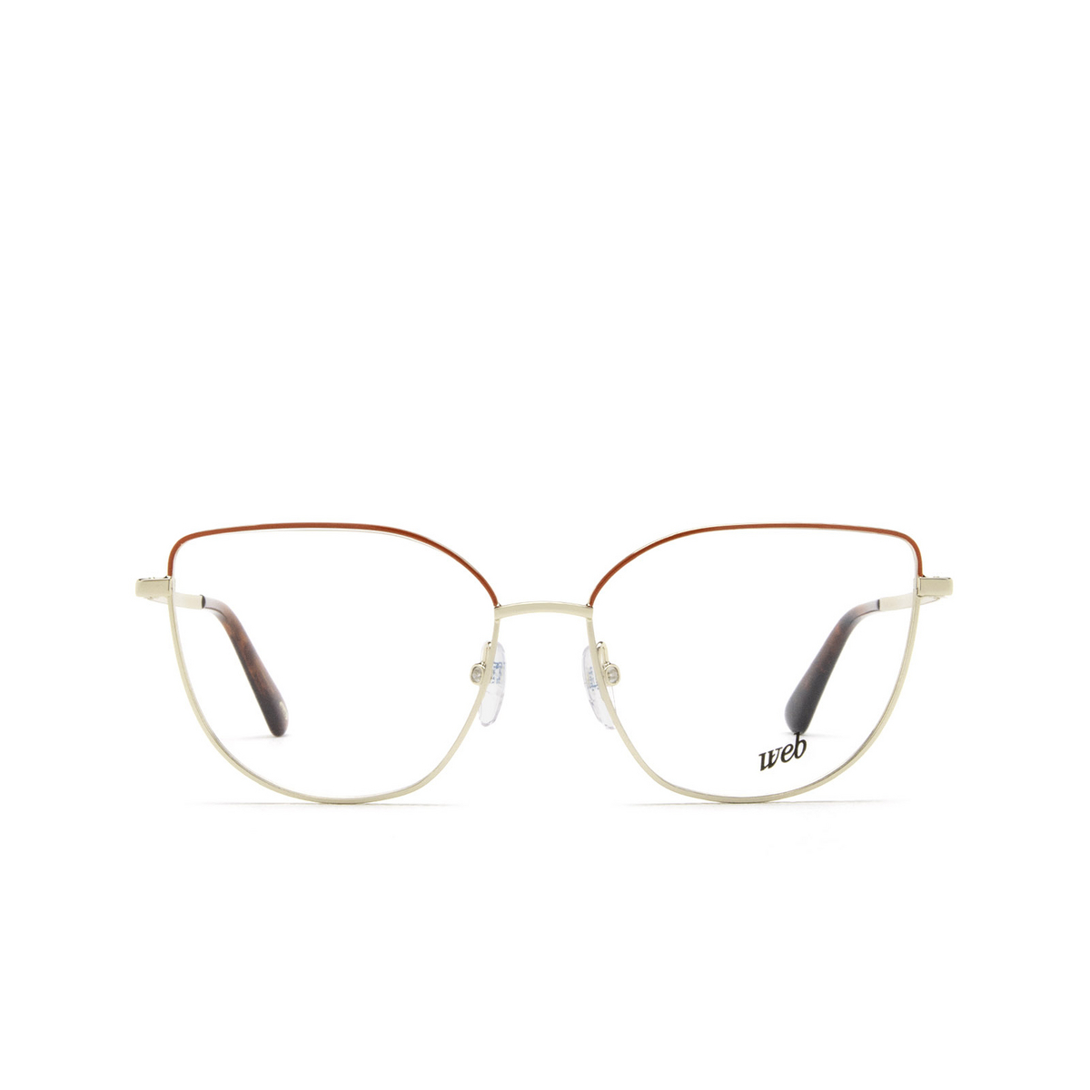 Web® Cat-eye Eyeglasses: WE5338 color 32A Gold - front view