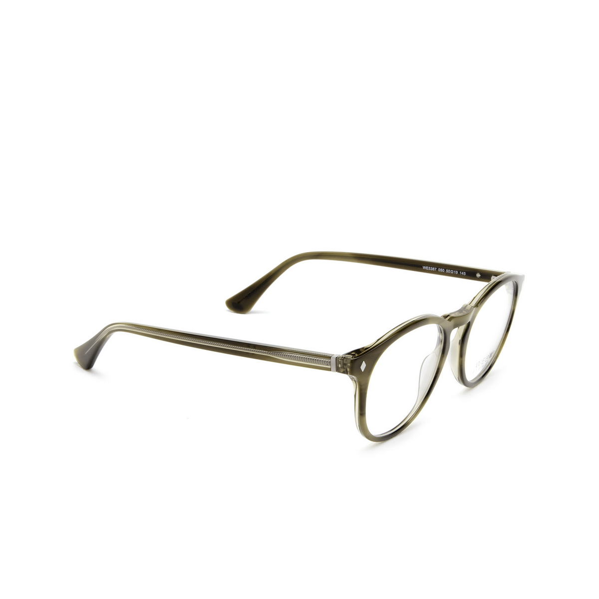 Web® Round Eyeglasses: WE5387 color 050 Dark Brown - three-quarters view