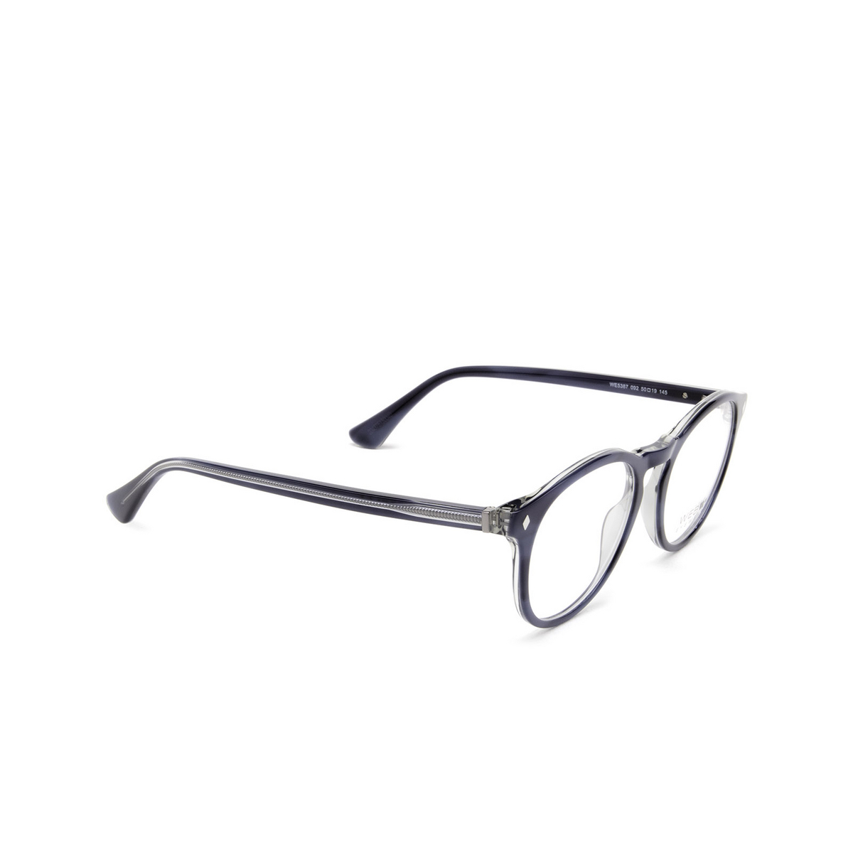 Web® Round Eyeglasses: WE5387 color 092 Blue - three-quarters view