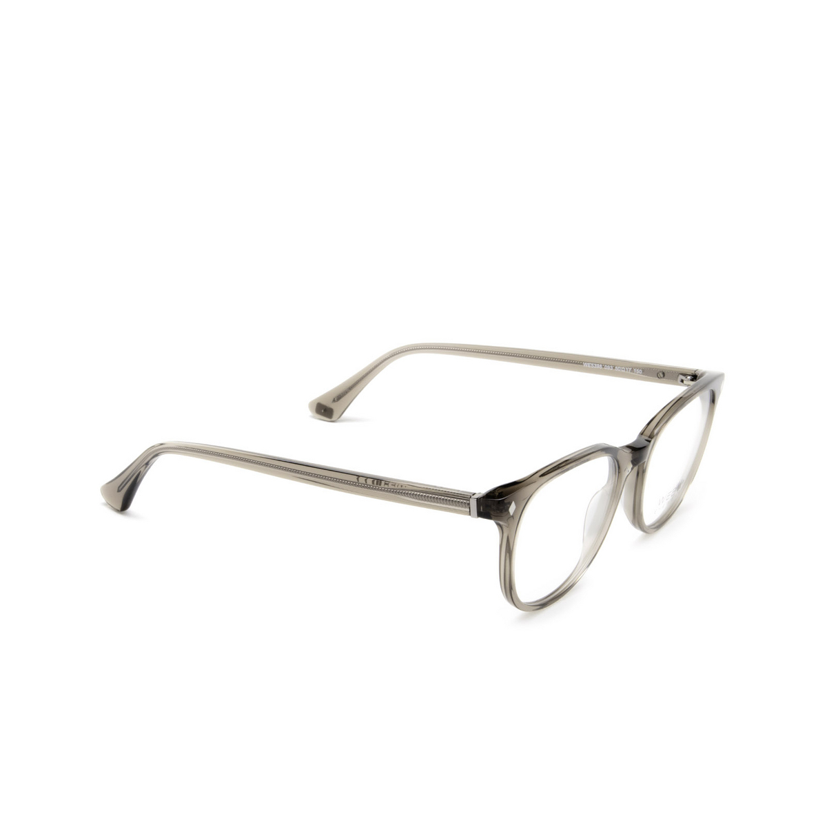 Web® Round Eyeglasses: WE5398 color 093 Shiny Light Green - three-quarters view