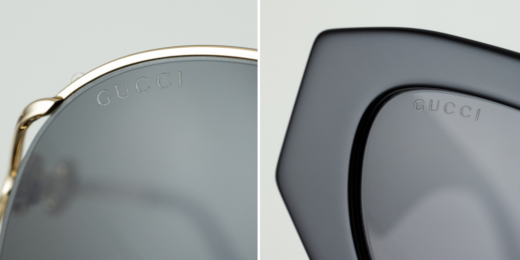 Gucci lens inscription on sunglasses