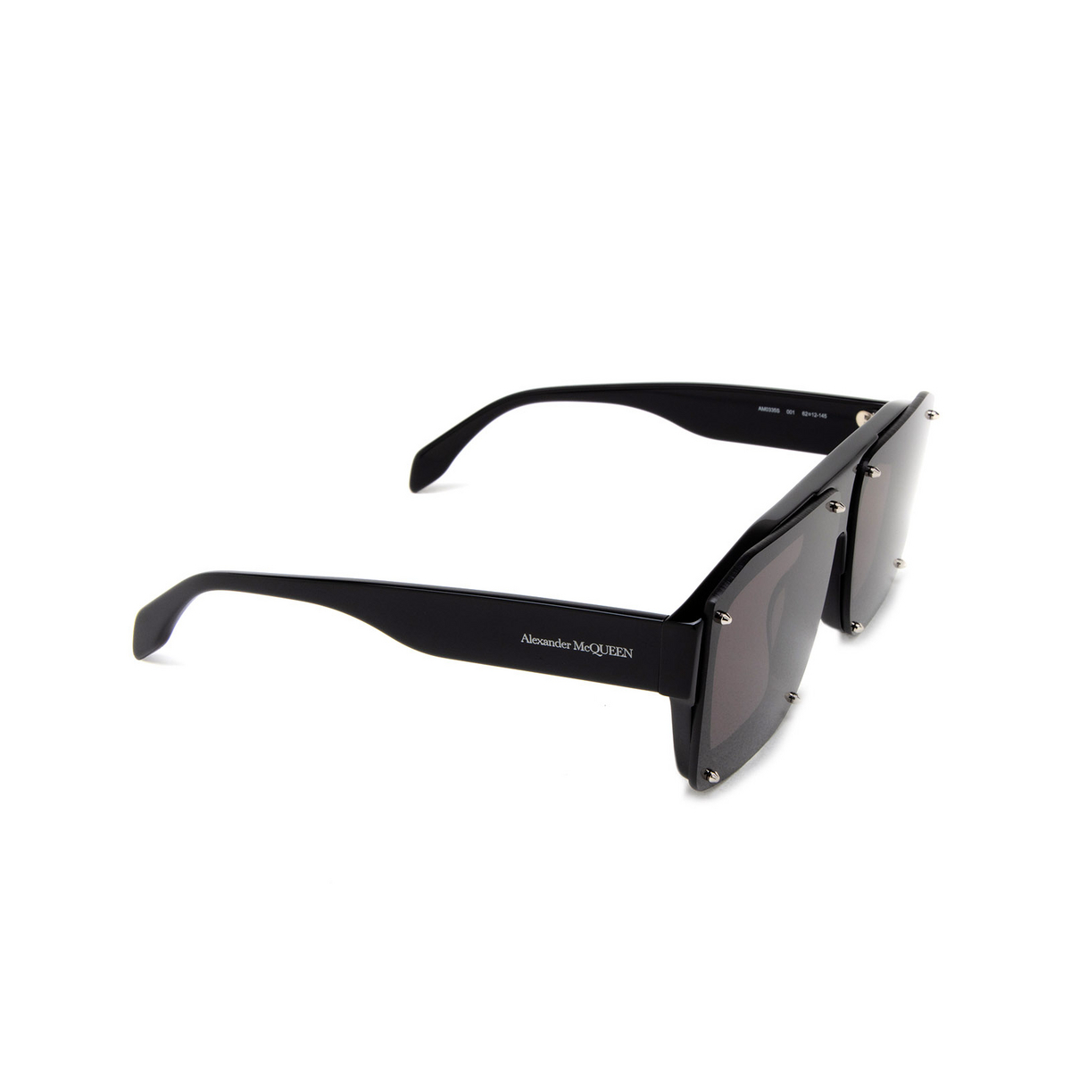 Alexander McQueen AM0335S Sunglasses 001 Black - three-quarters view