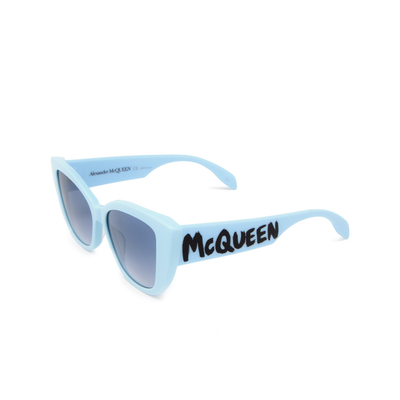 Occhiali da sole Alexander McQueen AM0347S 004 light blue - 4/5