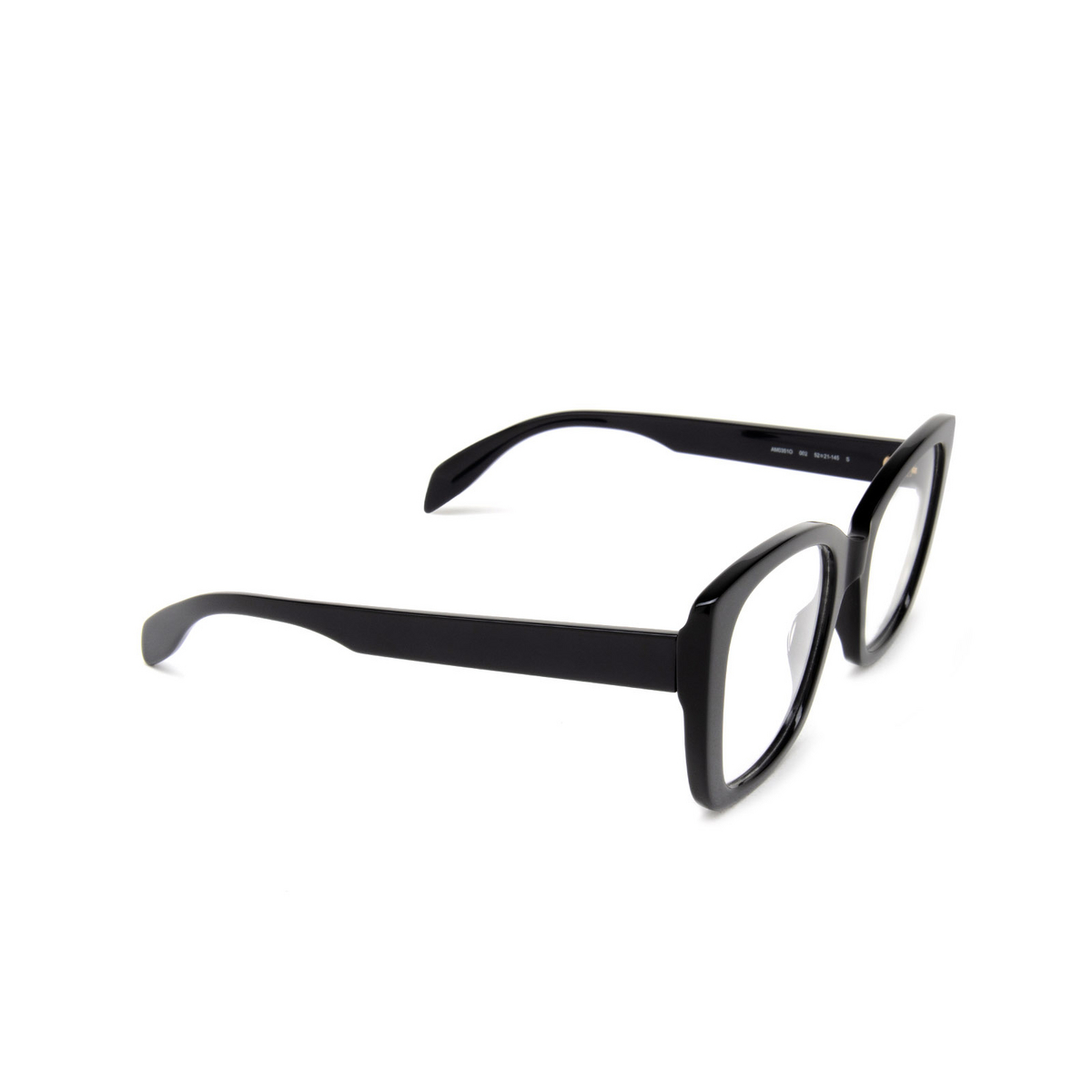 Alexander McQueen AM0351O Eyeglasses 002 Black - three-quarters view