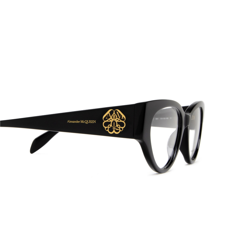 Alexander McQueen AM0380O Eyeglasses 001 black - 3/4