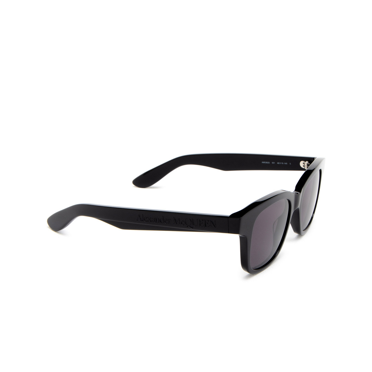 Alexander McQueen AM0382S Sunglasses 001 Black - three-quarters view
