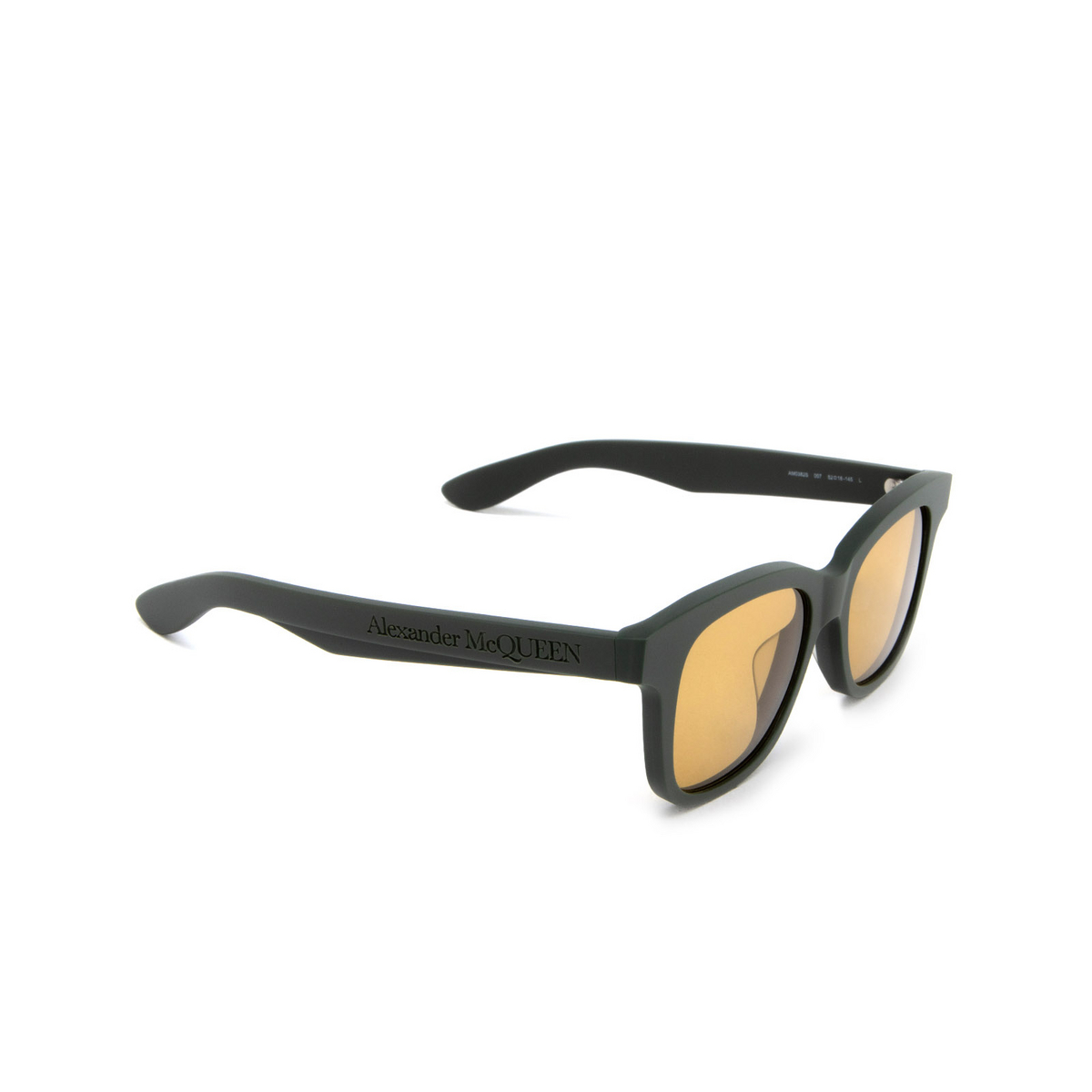 Alexander McQueen AM0382S Sunglasses 007 Green - three-quarters view