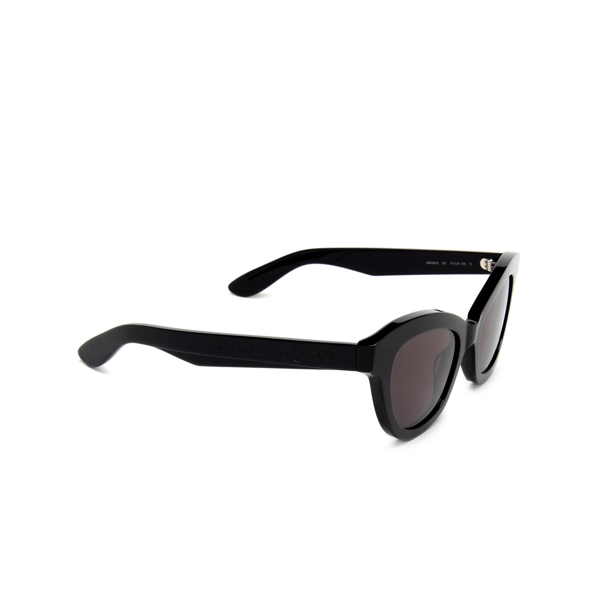 Alexander McQueen AM0391S Sunglasses 001 Black - three-quarters view