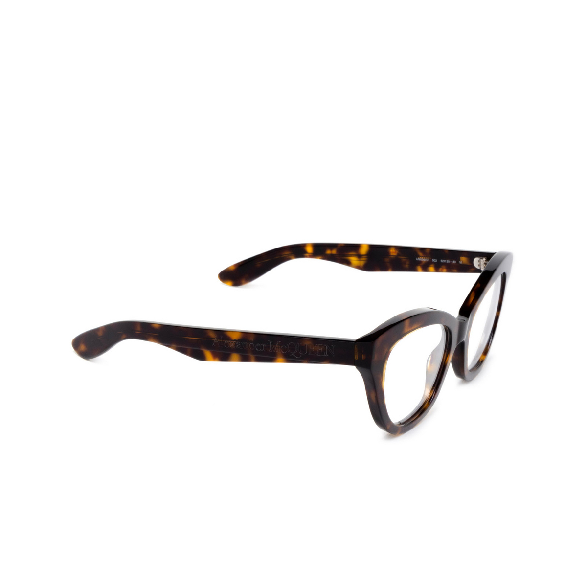 Occhiali da vista Alexander McQueen AM0395O 002 Havana - tre quarti