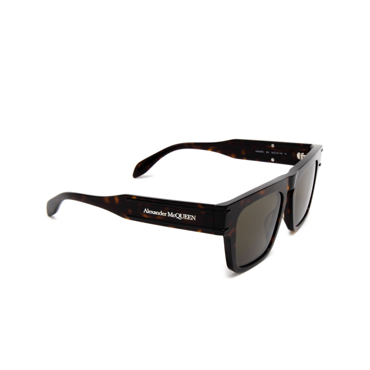Alexander McQueen AM0397S Sunglasses 002 Havana - three-quarters view