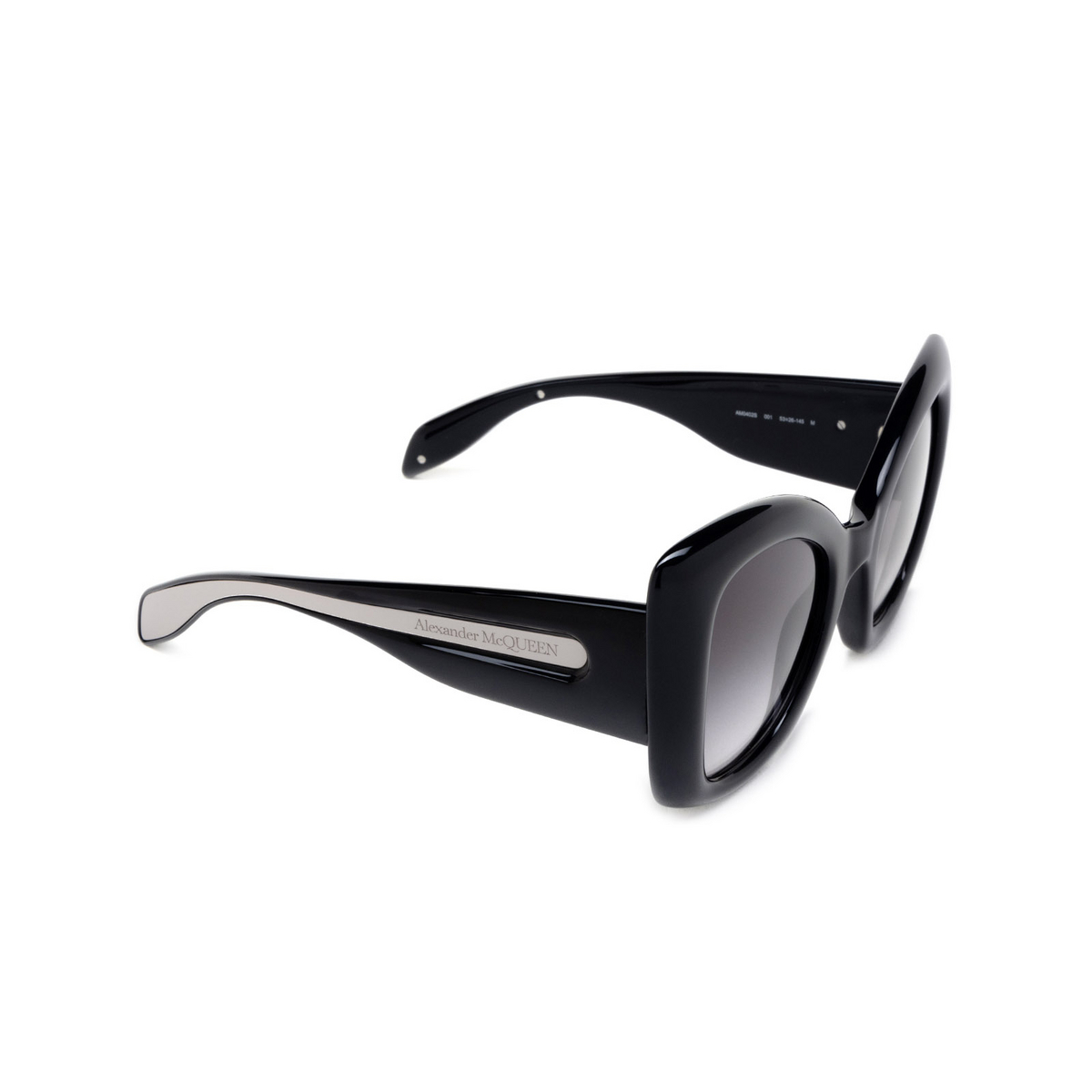 Alexander McQueen The Curve Butterfly Sunglasses 001 Black - three-quarters view