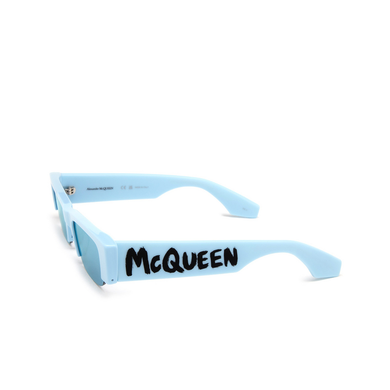 Occhiali da sole Alexander McQueen Graffiti Slashed 004 light blue - 4/5