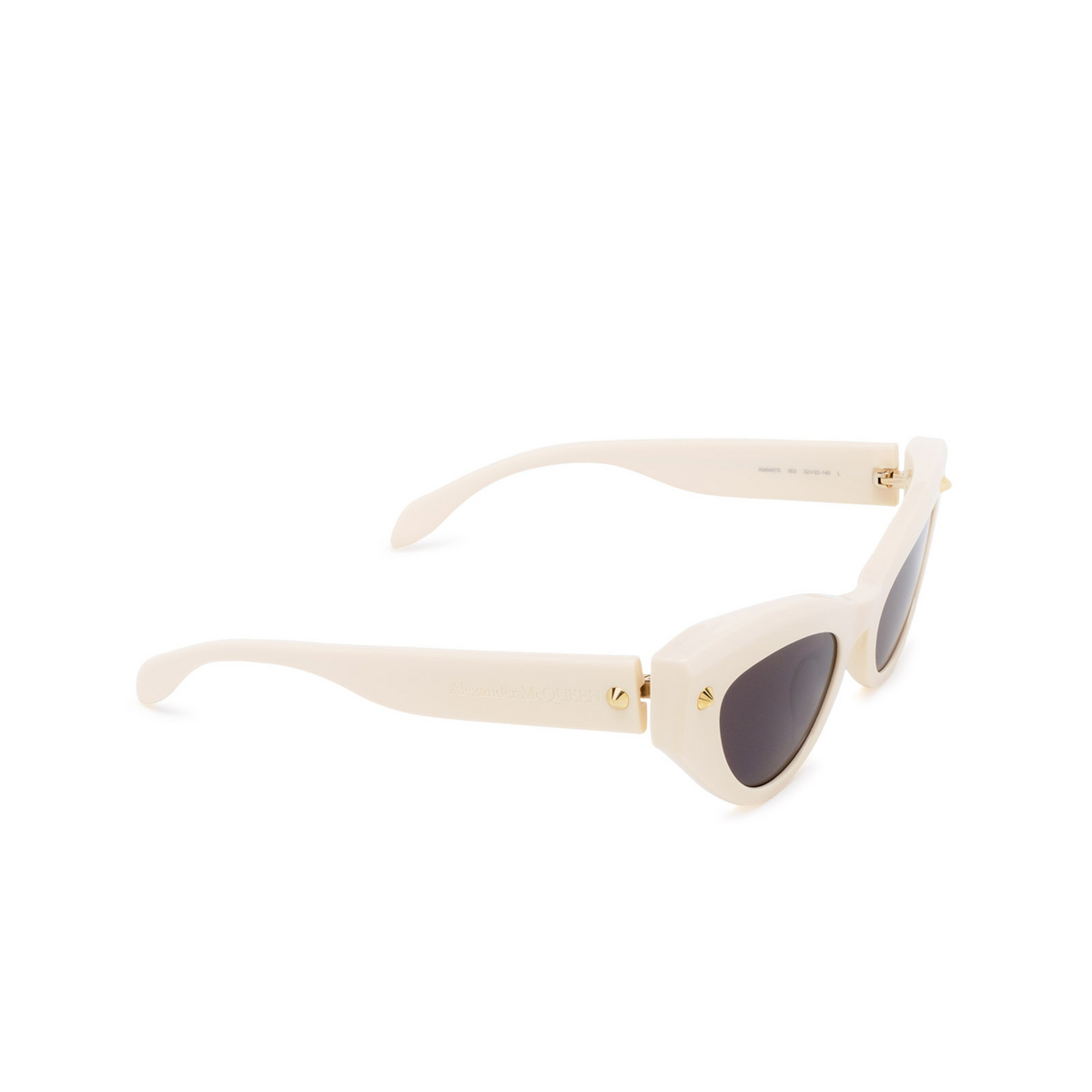 Alexander McQueen AM0407S Sunglasses 003 Ivory - three-quarters view