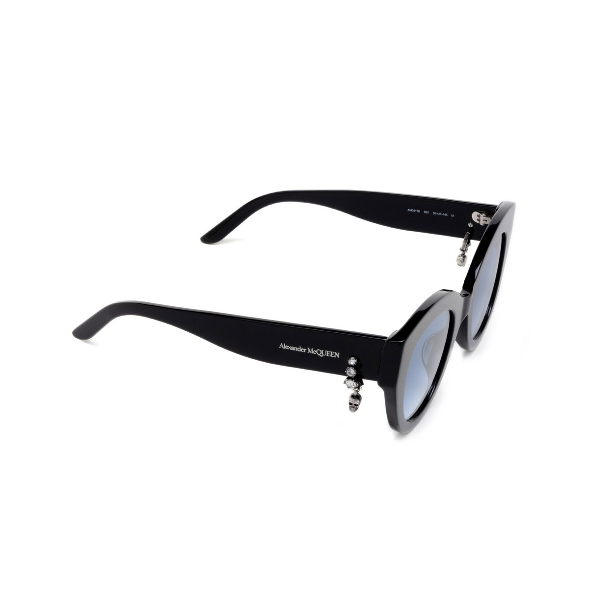 Alexander McQueen AM0417S Sunglasses 003 Black - three-quarters view