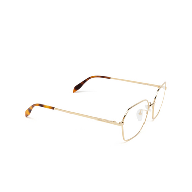 Alexander McQueen AM0437O Eyeglasses 002 gold - three-quarters view