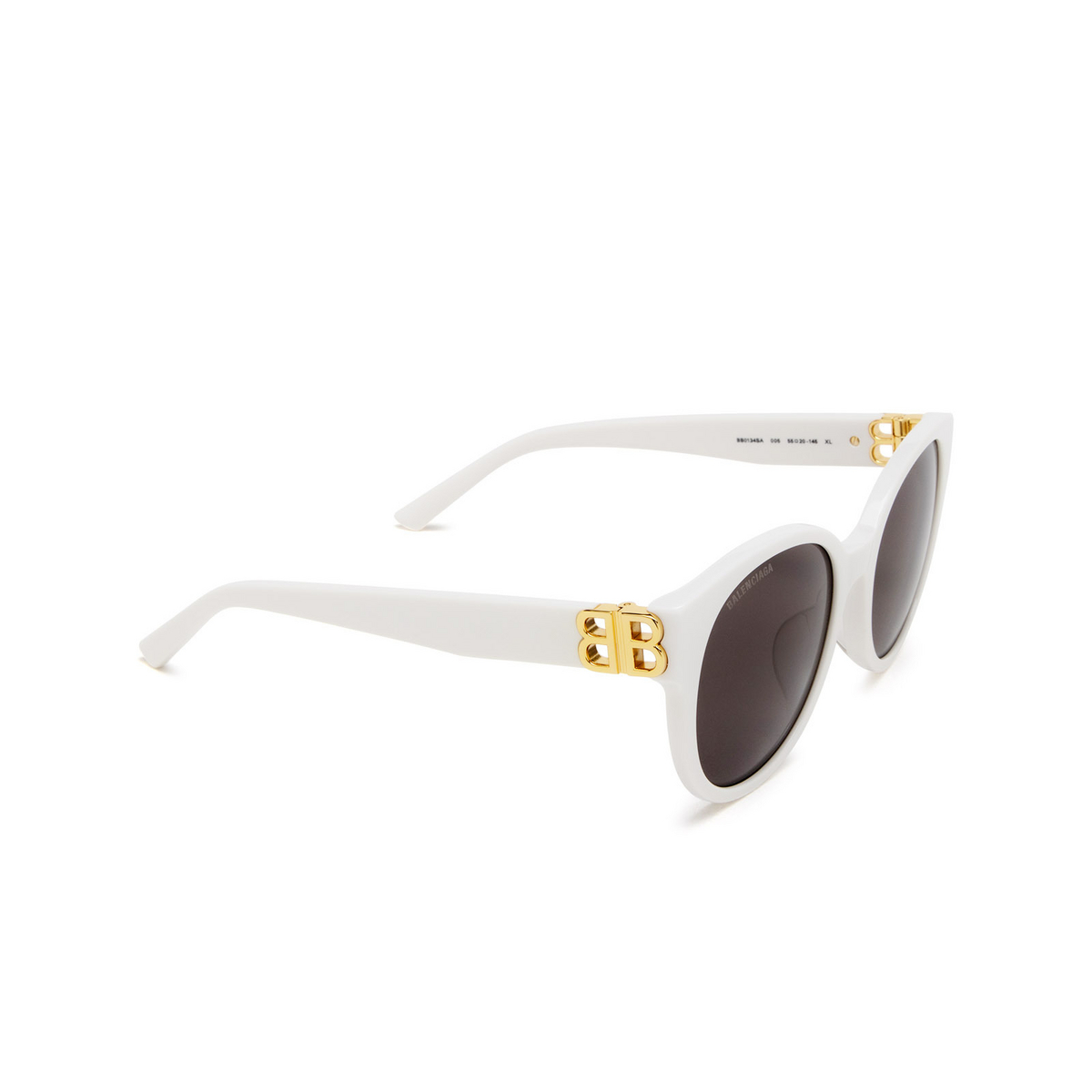 Balenciaga BB0134SA Sunglasses 005 White - three-quarters view