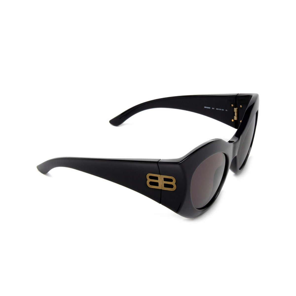 Balenciaga BB0256S Sunglasses 001 Black - three-quarters view