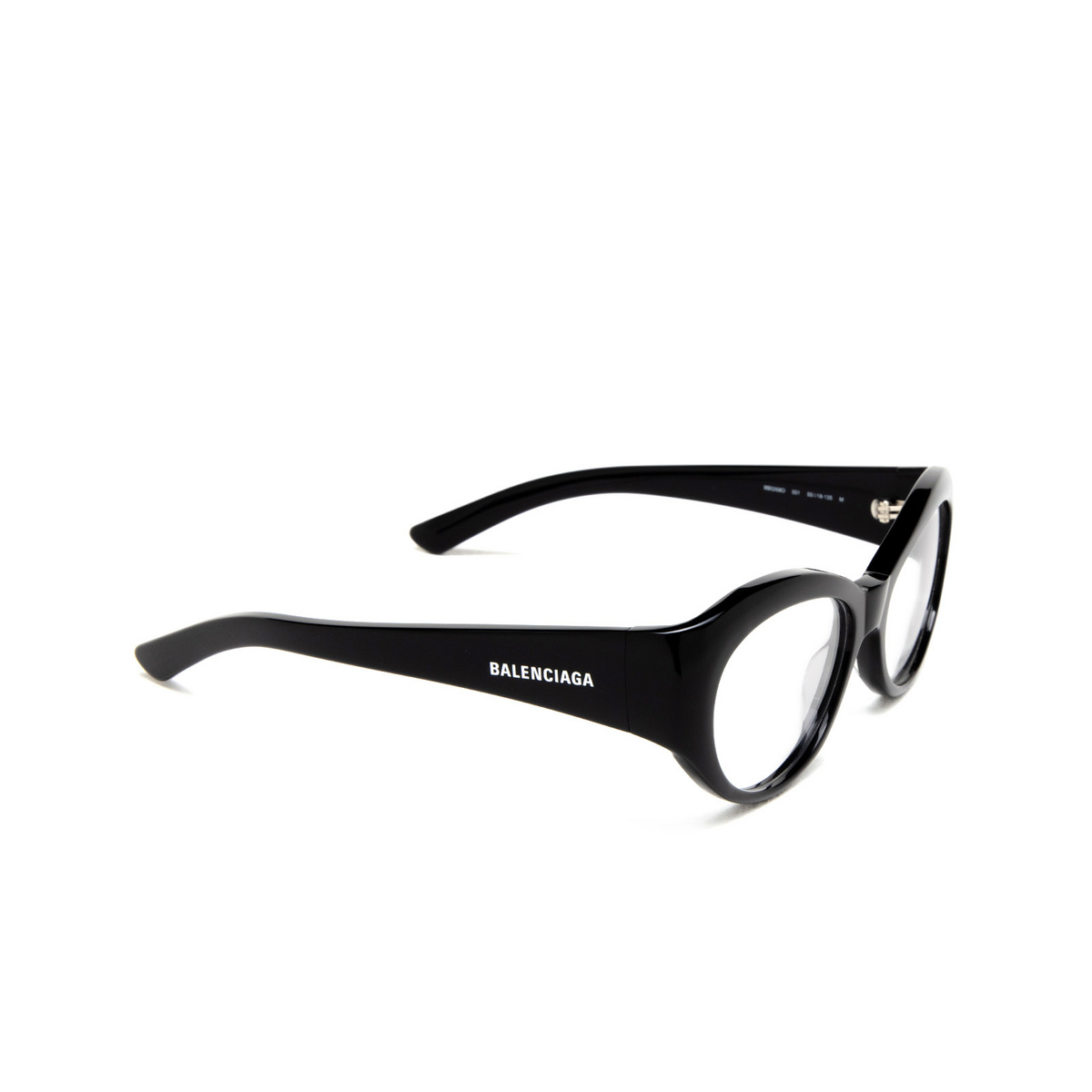 Balenciaga BB0268O Eyeglasses 001 Black - three-quarters view