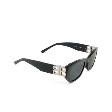 Balenciaga BB0311SK Sunglasses 004 shiny solid dark green - three-quarters view