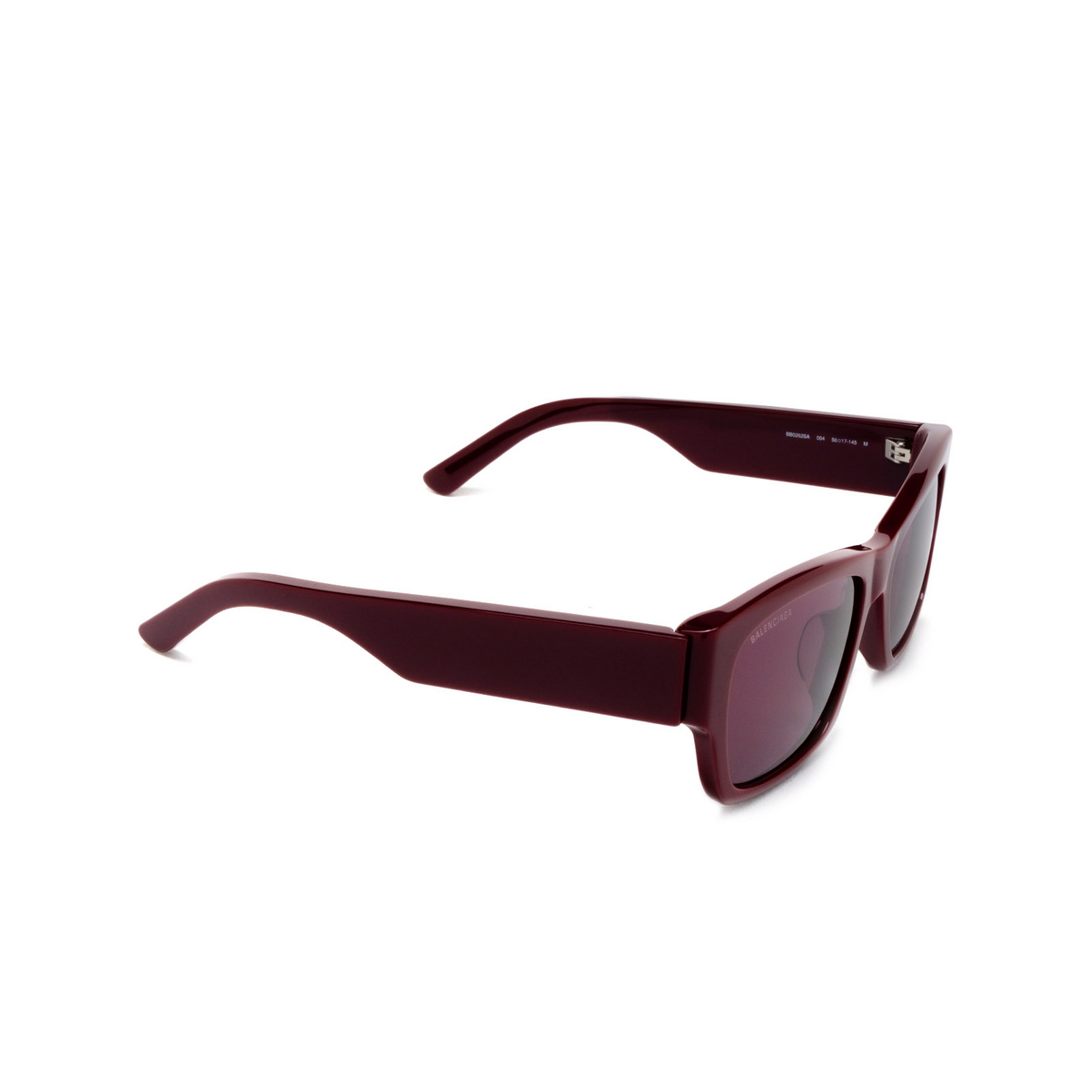 Balenciaga Max Square AF Sunglasses 004 Burgundy - three-quarters view