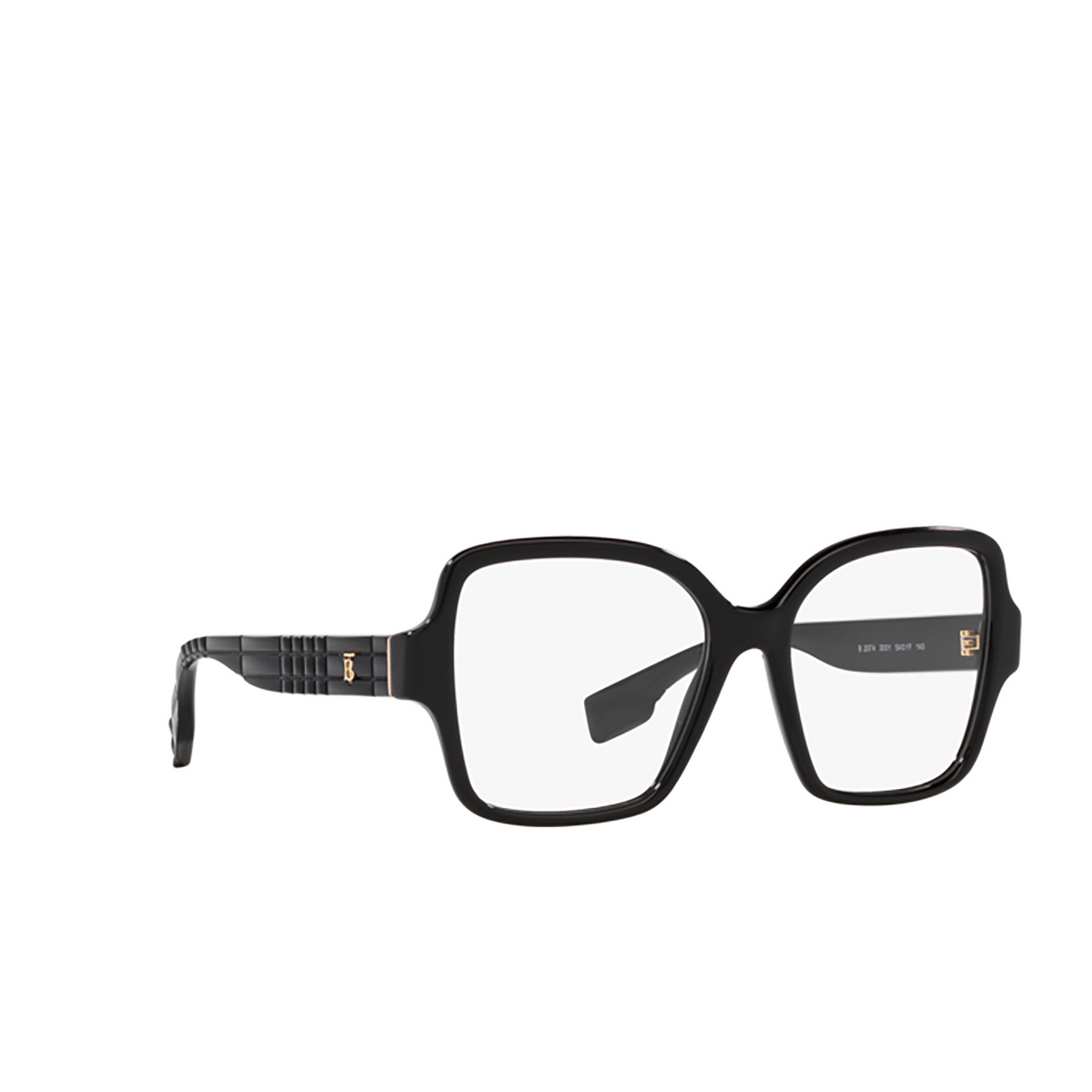 Burberry BE2374 Eyeglasses 3001 Black - three-quarters view