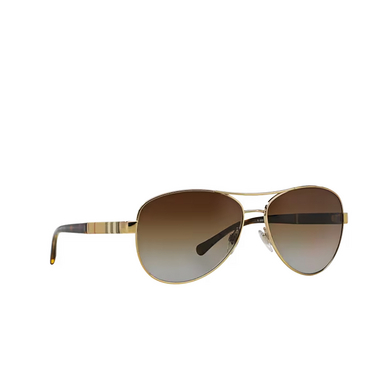 Burberry BE3080 Sunglasses 1145T5 light gold - three-quarters view