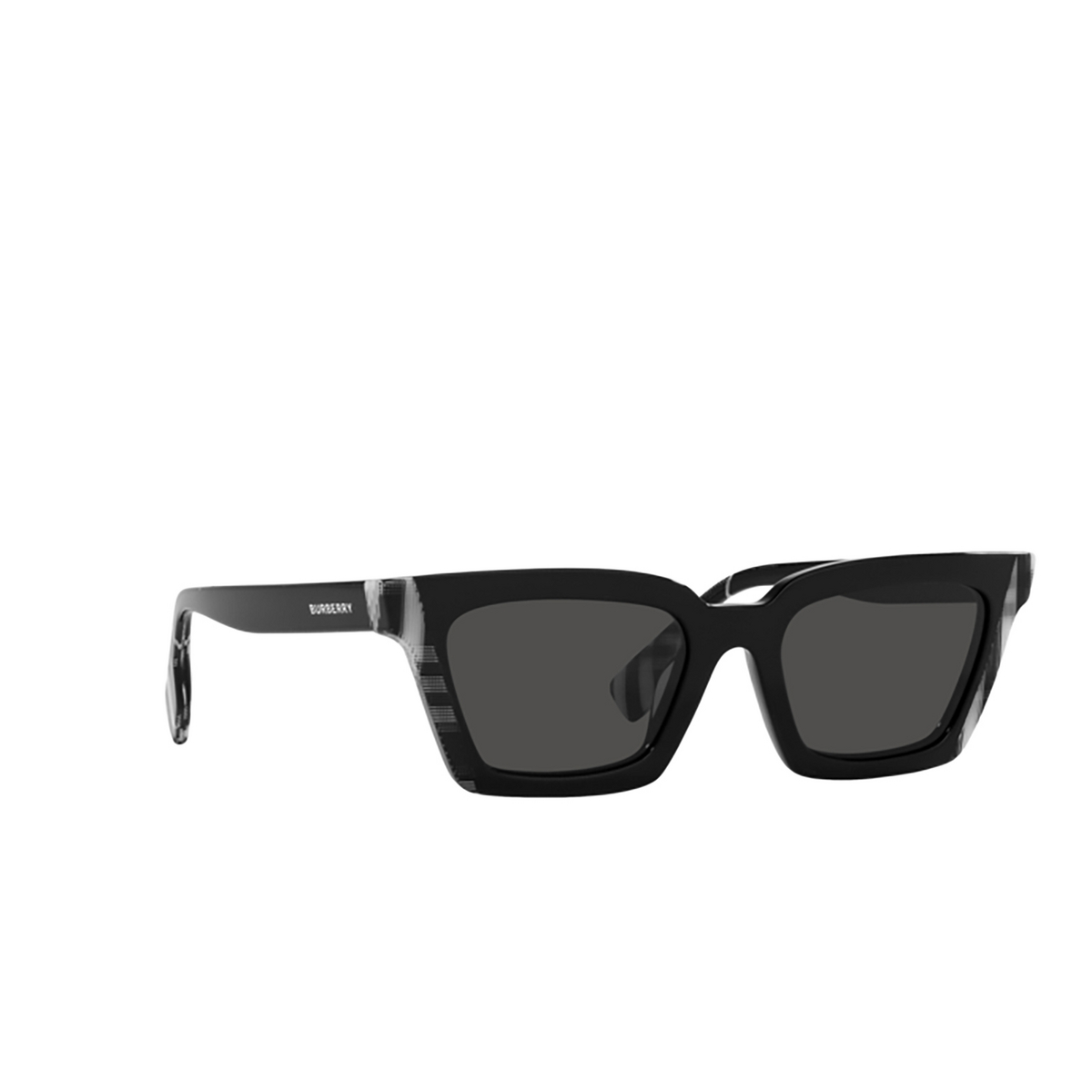 Burberry BRIAR Sunglasses 405187 Black / Check White Black - three-quarters view