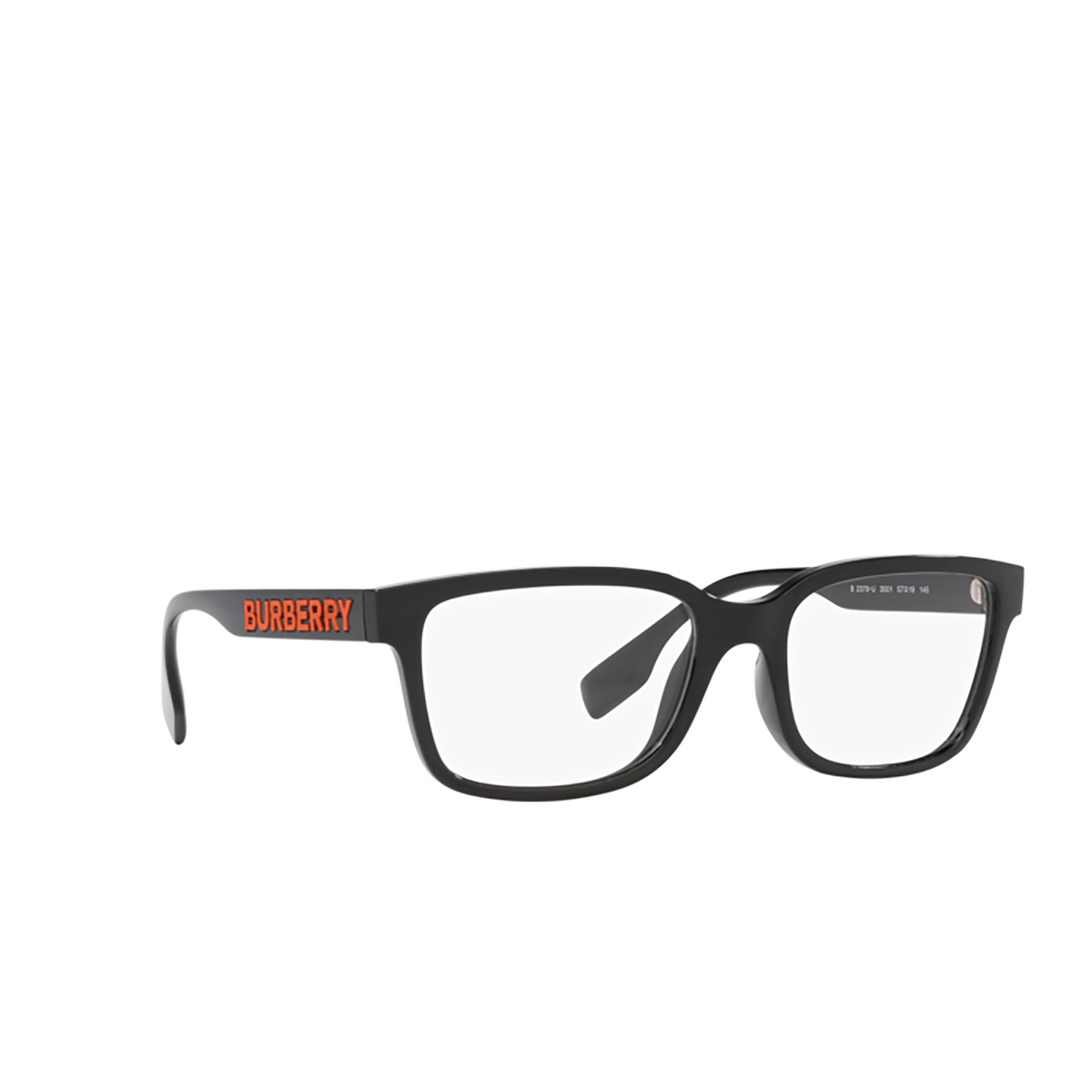 Burberry CHARLIE Eyeglasses 3001 Black - three-quarters view