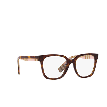 Burberry EVELYN Eyeglasses 4075 dark havana - three-quarters view