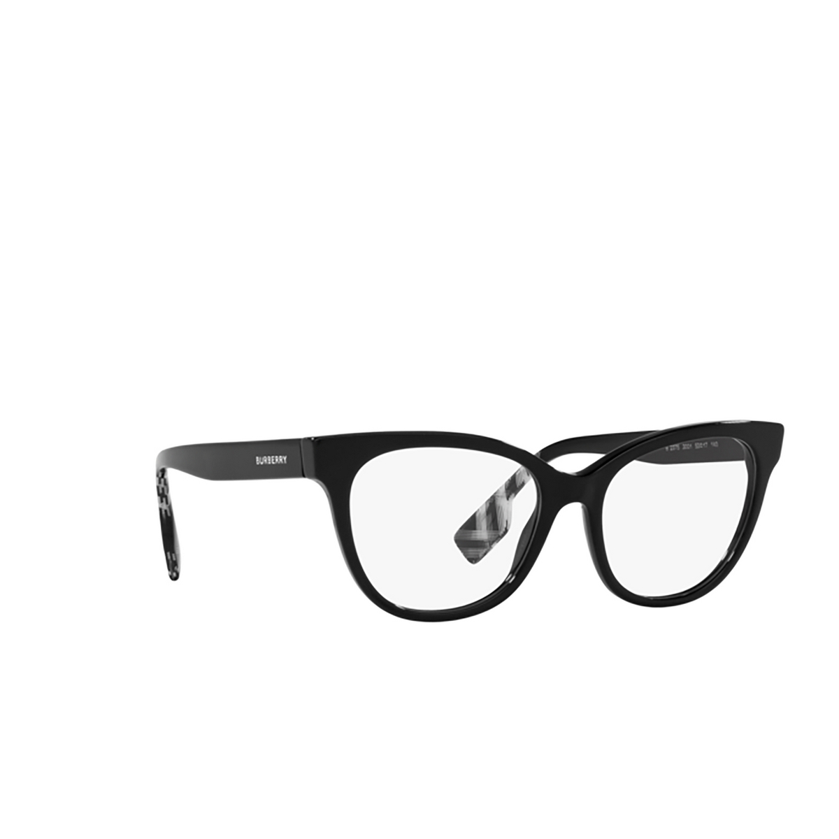 Burberry EVELYN Eyeglasses 3001 Black - three-quarters view