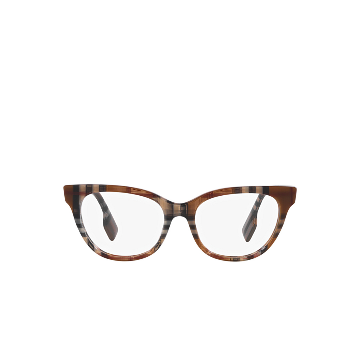 Burberry EVELYN Eyeglasses 3966 Check Brown - front view