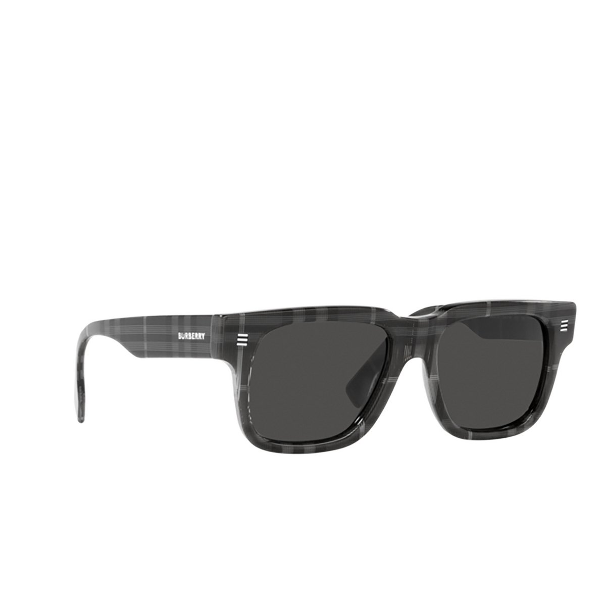 Burberry HAYDEN Sunglasses 380487 Charcoal check - three-quarters view
