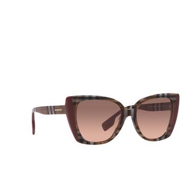 Gafas de sol Burberry MERYL 405413 check brown / bordeaux - Vista tres cuartos