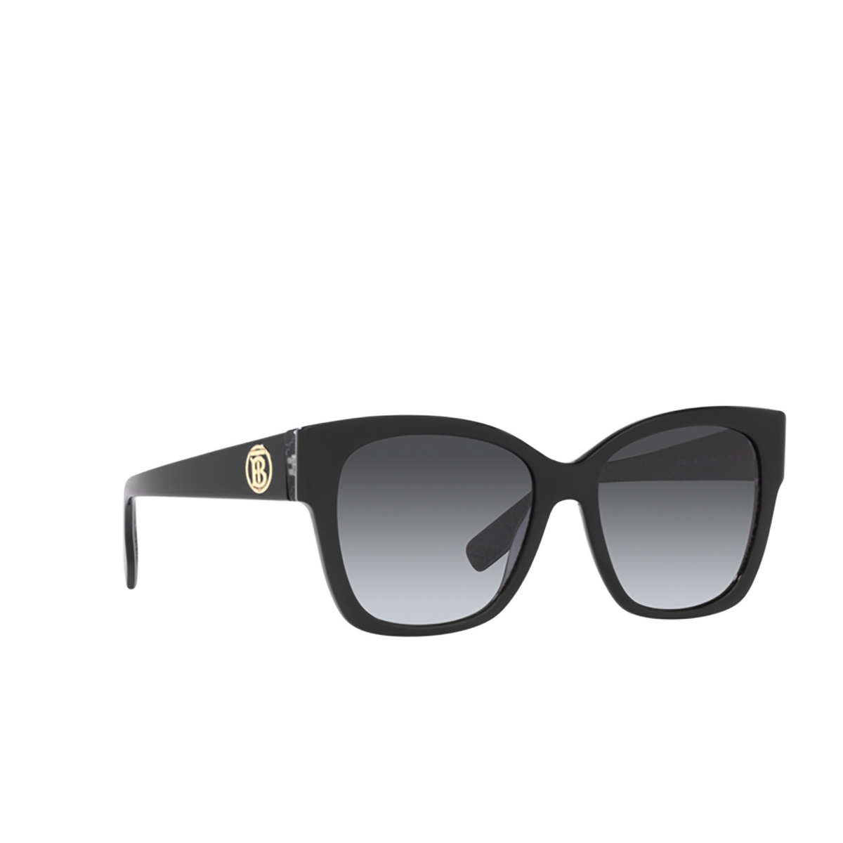 Burberry RUTH Sunglasses 3977T3 Nero / Stampa Tb / Crystal - three-quarters view