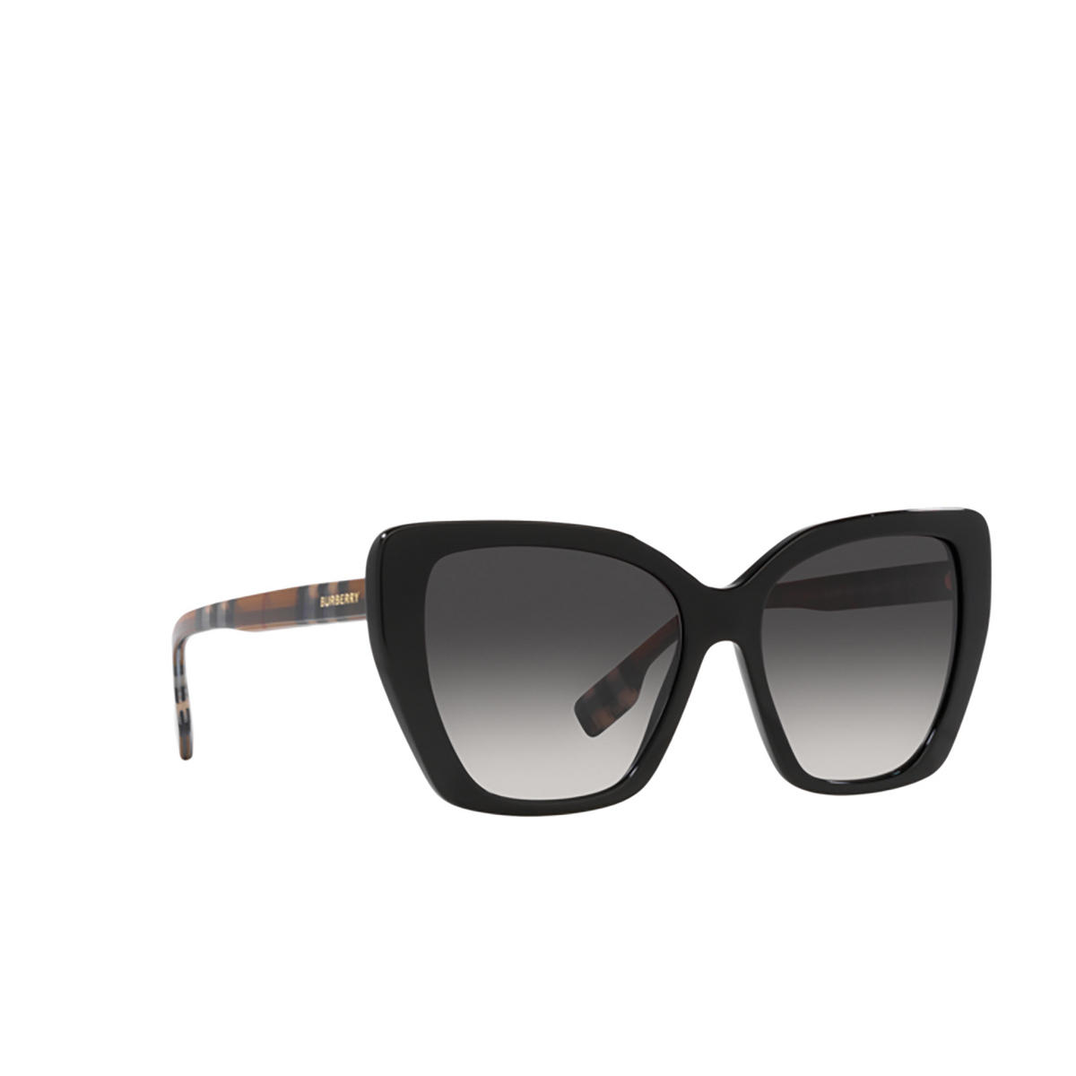 Burberry TASMIN Sunglasses 40418G Black - three-quarters view
