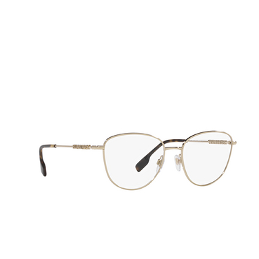 Burberry VIRGINIA Eyeglasses 1340 light gold - three-quarters view