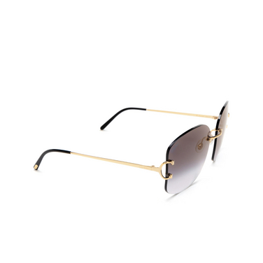 Occhiali da sole Cartier CT0037RS 001 gold - tre quarti