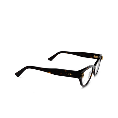 Cartier CT0372O Korrektionsbrillen 002 havana - Dreiviertelansicht