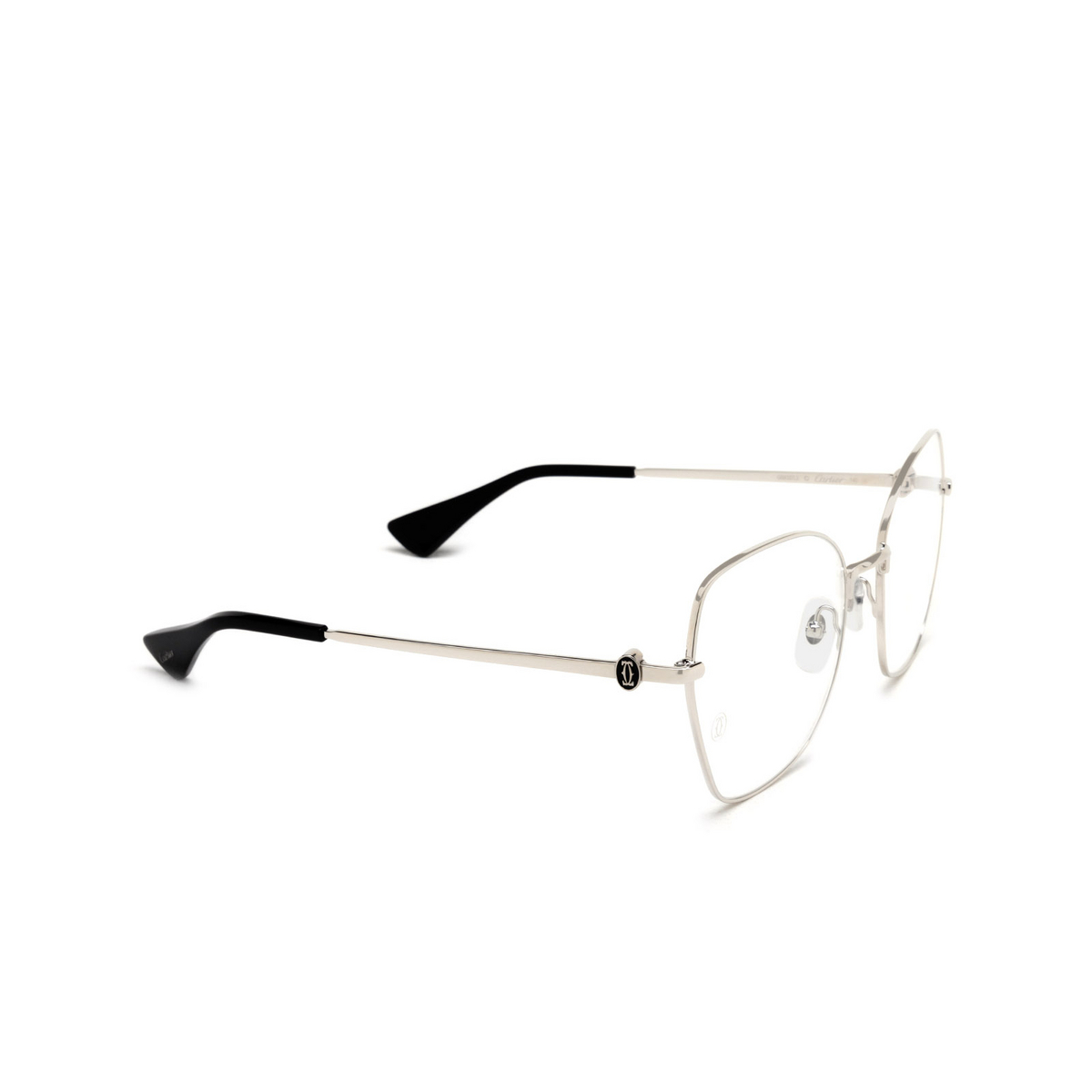 Cartier CT0413O Eyeglasses 002 Silver - three-quarters view