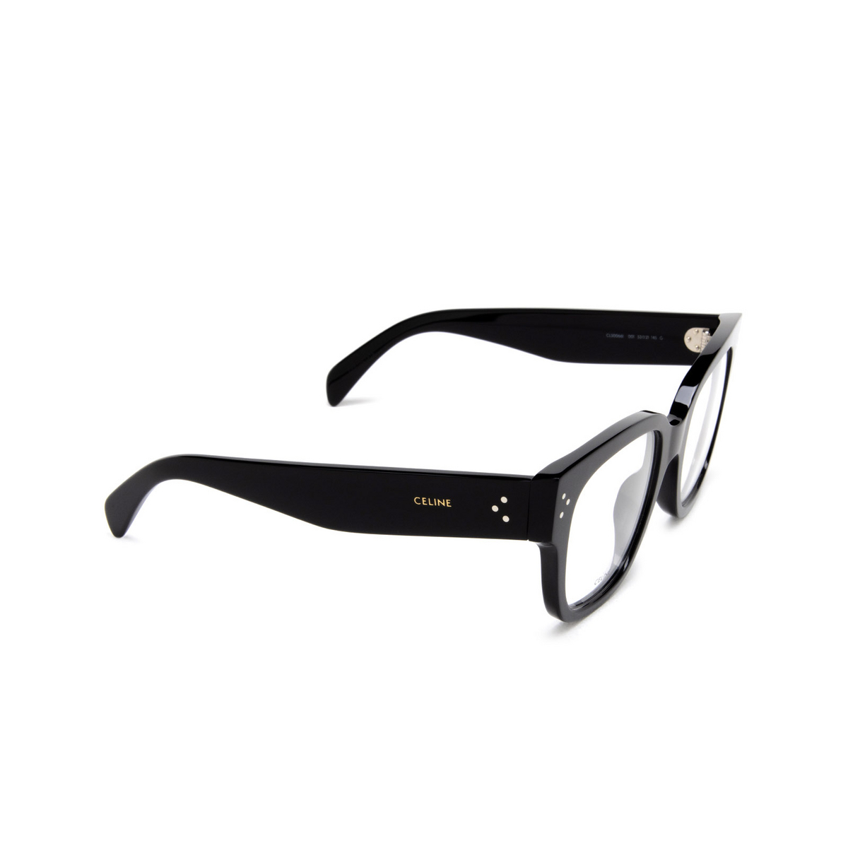 Celine BOLD 3 DOTS Eyeglasses 001 Black - three-quarters view