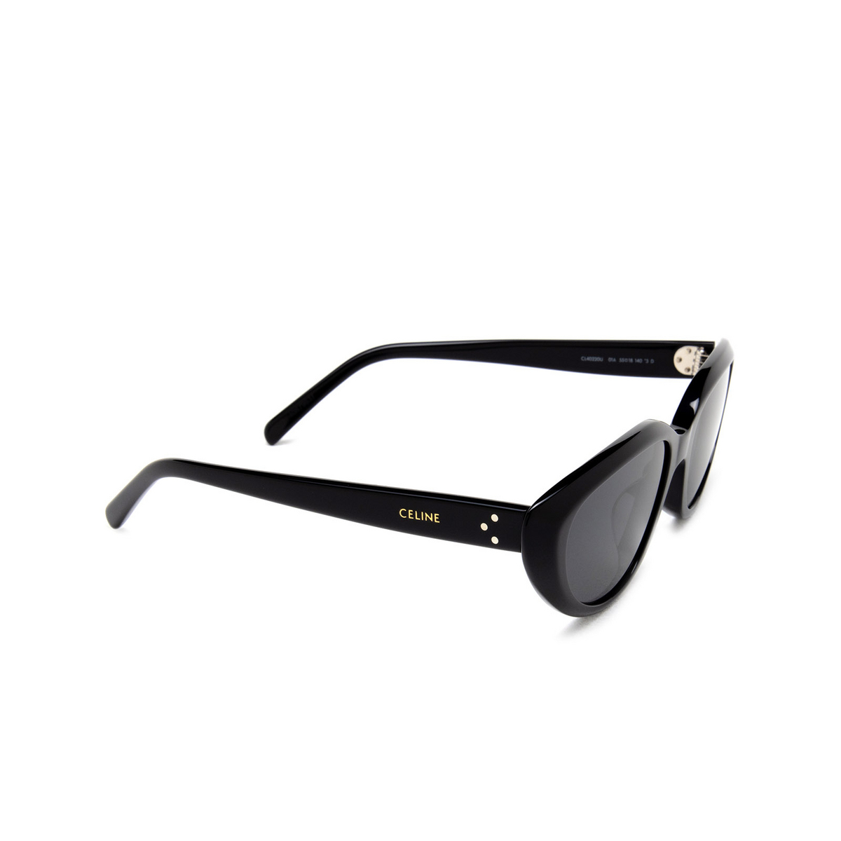 Celine THIN Sunglasses 01A Black - three-quarters view