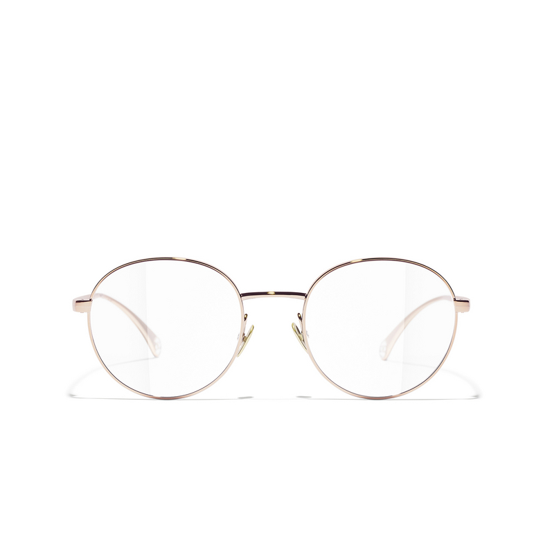 CHANEL oval Eyeglasses C226 beige, pink & gold